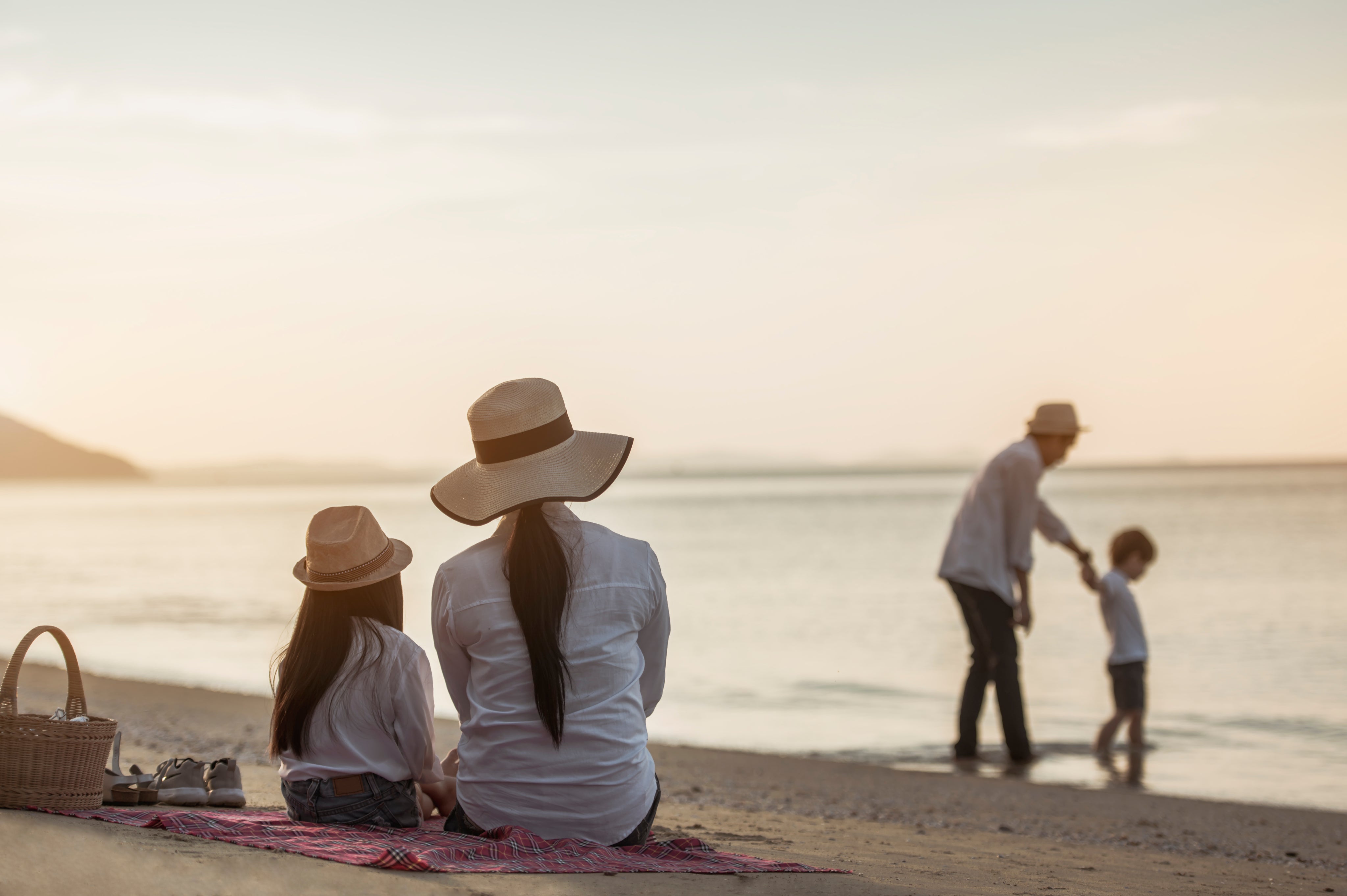 Family on the beach
